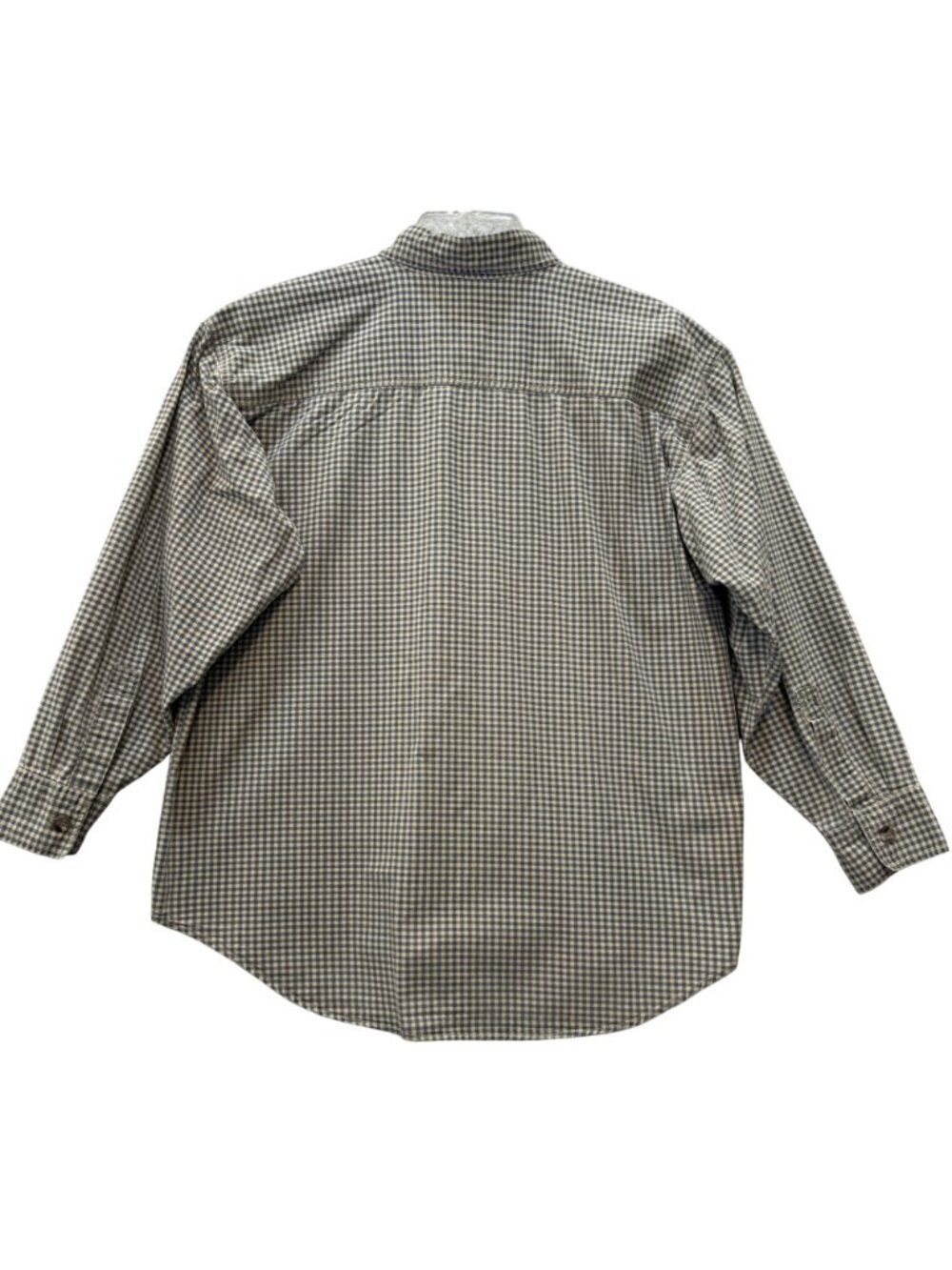 Vintage 90s Levi's Casual Houndstooth Women's L Shirt Blue White Relaxed Cotton - Picture 2 of 9